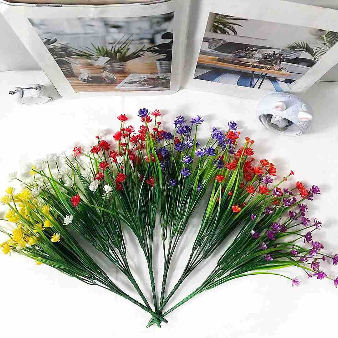 Simulation Green Planting 7 Fork Spring Grass Camellia Gympani Camellia Interior Decoration Simulation Fake Flower Ornaments Props Potted Flower