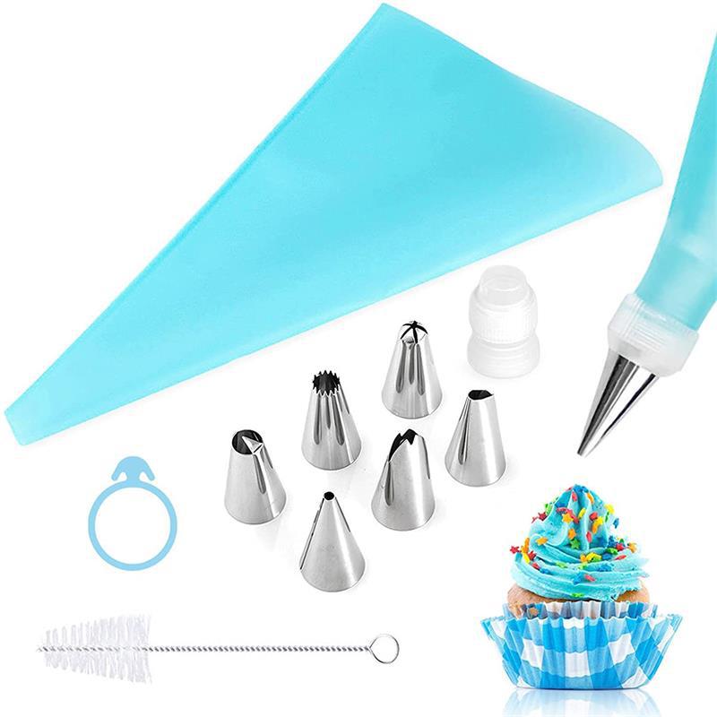 Factory wholesale 15PCS stainless steel piping nozzle suit cream cake piping bag DIY baking tools suit