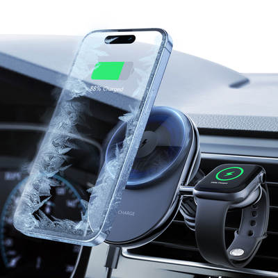 KC cross-border MagSafe magnetic refrigeration car wireless charger suitable for Apple Watch mobile phone holder