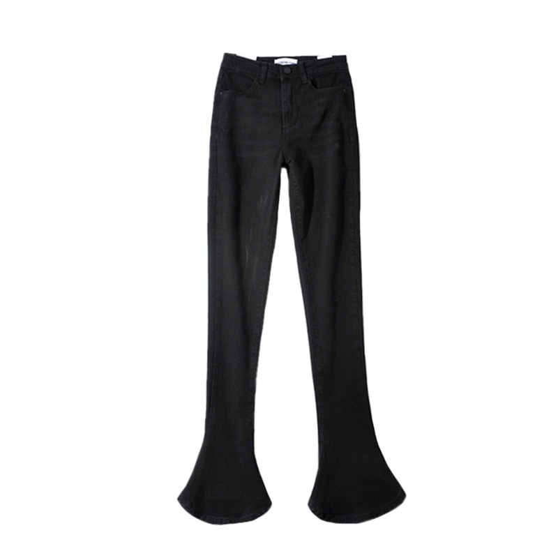 European and American Style Jeans Trousers Women's New Design Sense Slim-Fit Slim Super Showing Leg Long Micro-Sizzle Personalized Horseshoe Pants