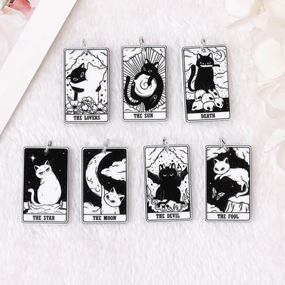 Cross-border Acrylic Cartoon Simulation Board Game Cards Tarot Cat DIY Earrings Necklace Keychain Material