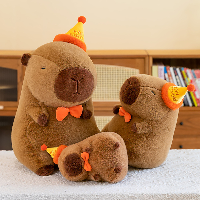 New Style Topper Hat Capybara Capibara Doll Doll Plush Toy Sofa Pillow Cyber Celebrity Birthday Gift Buwa