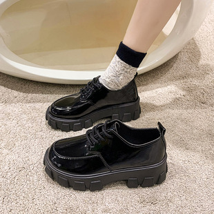 2022 Summer and Autumn New British Style Platform Platform Small Leather Shoes Women's Round Head Lace-up Japanese JK Casual Loafers for Women