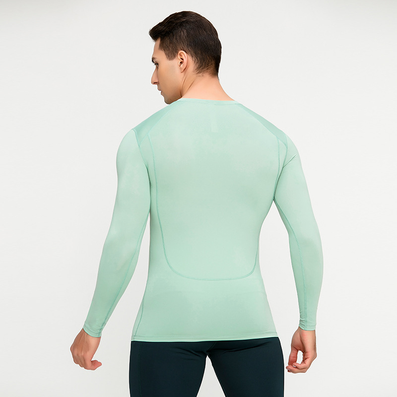 Spring 2024 Amazon quick-drying long-sleeved tights basketball bottoming shirt men's running workout clothes sports top