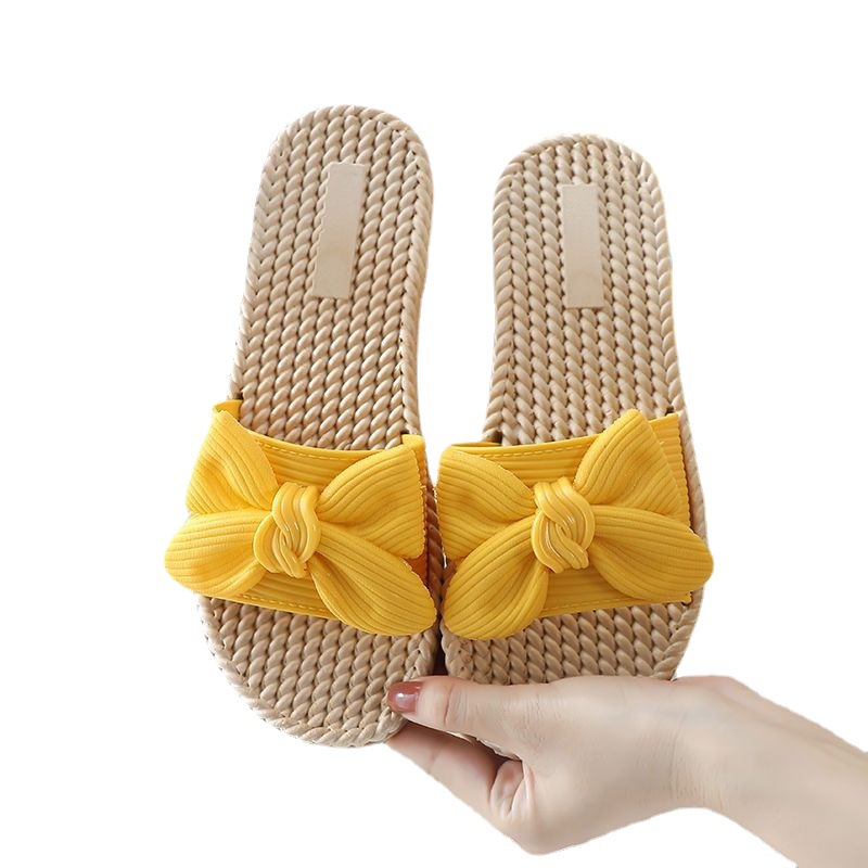 Slippers women's summer wear autumn fashion bow new Korean version of Joker non-slip deodorant cool ladies slippers wholesale