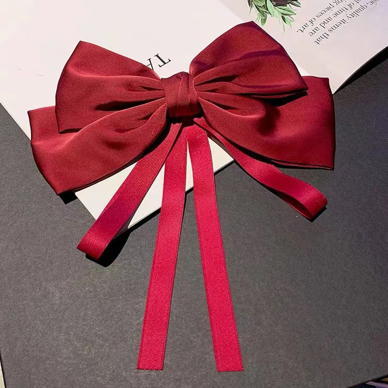 Bow hairpin women's elegant spring clip New style hair accessories satin hair hook back head clip high-grade head accessories
