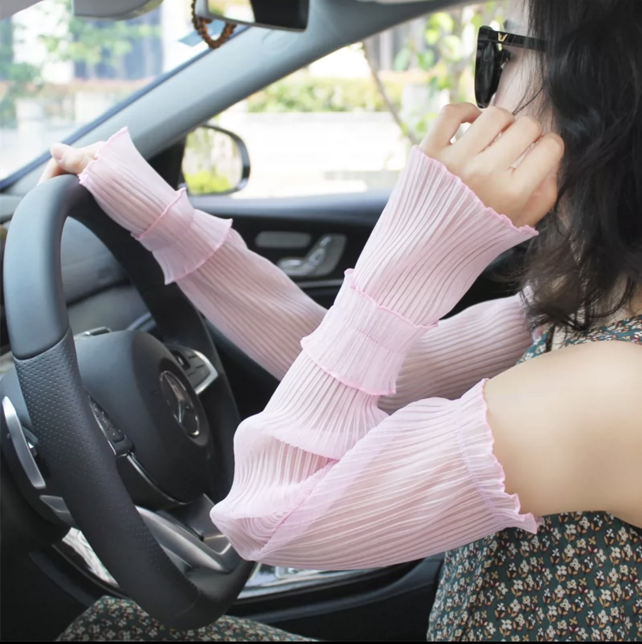 Summer New Lace Mesh Ice Sleeve Lace Ice Silk Sleeve Elegant Elegant Fairy Arm Sleeve Driving