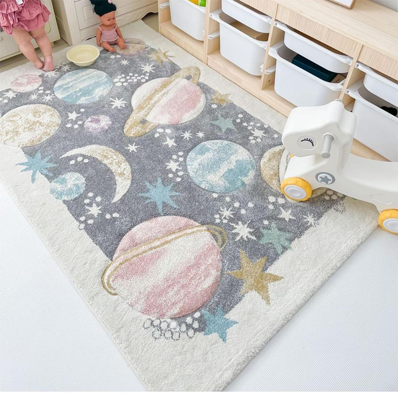 Cartoon Cashmere Carpet Kindergarten Reading Area Cold Warm Climbing Blanket Children's Room Non-slip Bedroom Bedside Blanket