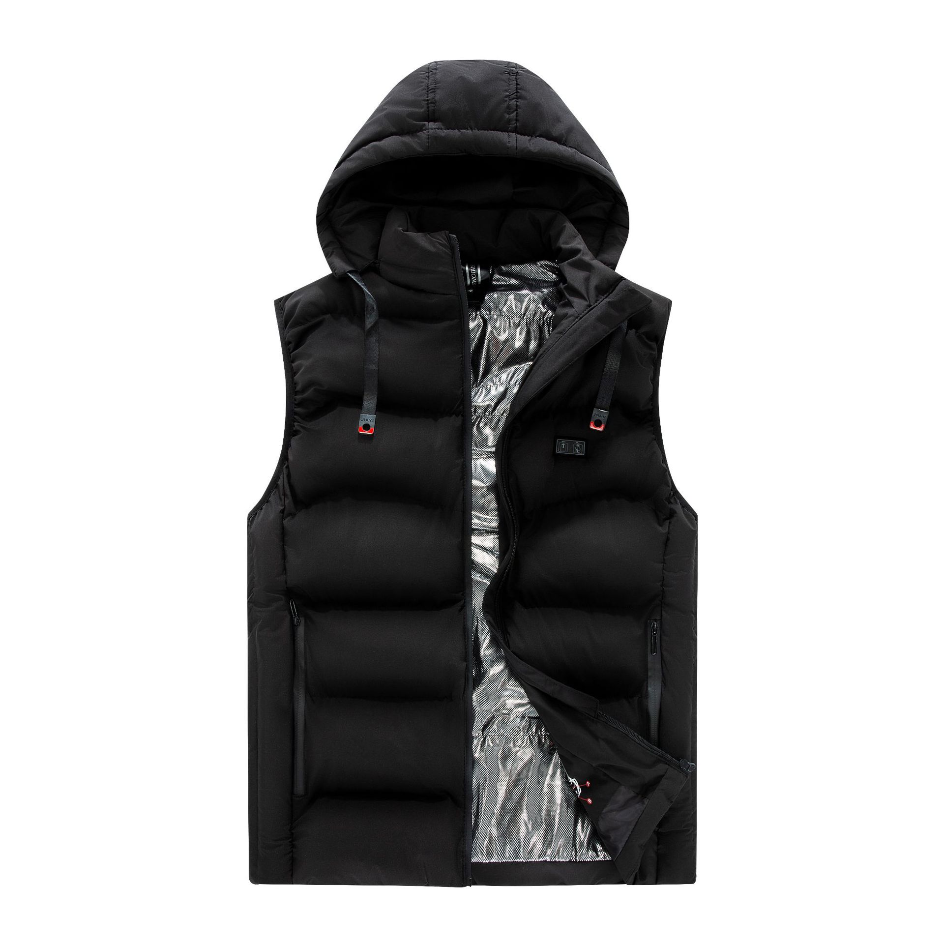 Heating waistcoat men's electric heating warm hooded vest heating new winter cotton coat intelligent dual control nine zone heating