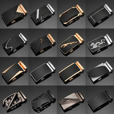 Leather head men's automatic buckle alloy waist buckle pants buckle belt buckle accessories 3.5cm clip