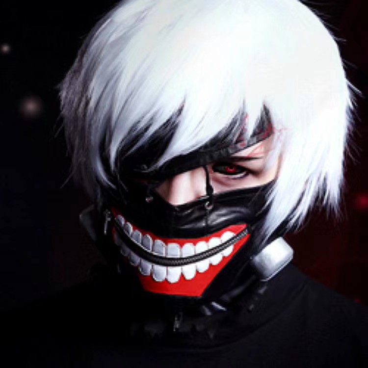 Tokyo Ghoul Mask Wig Kind Gold Wood Research Zipper Eye Mask Mask Anime cosplay Mask