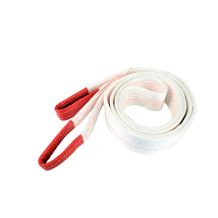 High Strength White Flat Lifting Belt Thickened Polypropylene Lifting Belt Lifting Rope Double Buckle Flat Lifting Belt