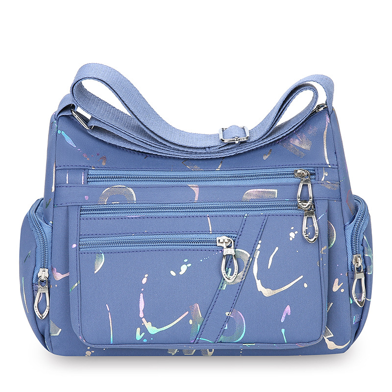 New fashion multi-compartment women's shoulder bag nylon printed bag outdoor commuter women's casual large capacity messenger bag women