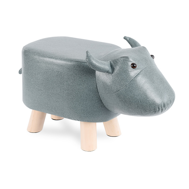 Creative cartoon animal stool children's solid wood low stool home doorway shoe changing stool sofa footrest animal stool