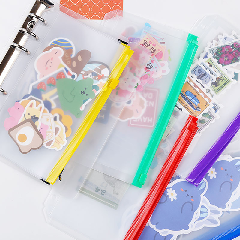More than A5A6A7B5A4 specifications book 6-hole loose-leaf notebook zipper bag bill Hand Book PVC storage bag
