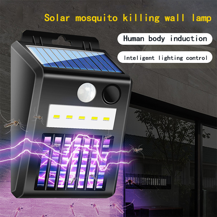Cross-border new solar anti-mosquito wall lamp human body induction lamp outdoor courtyard camping led lighting mosquito catcher