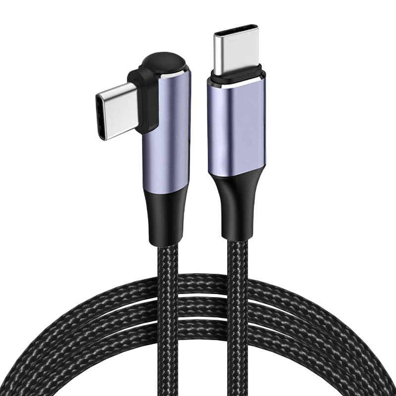 PD data line 60W/100W C pair CType-c to Type-c single elbow male to male 3A5A fast charging line