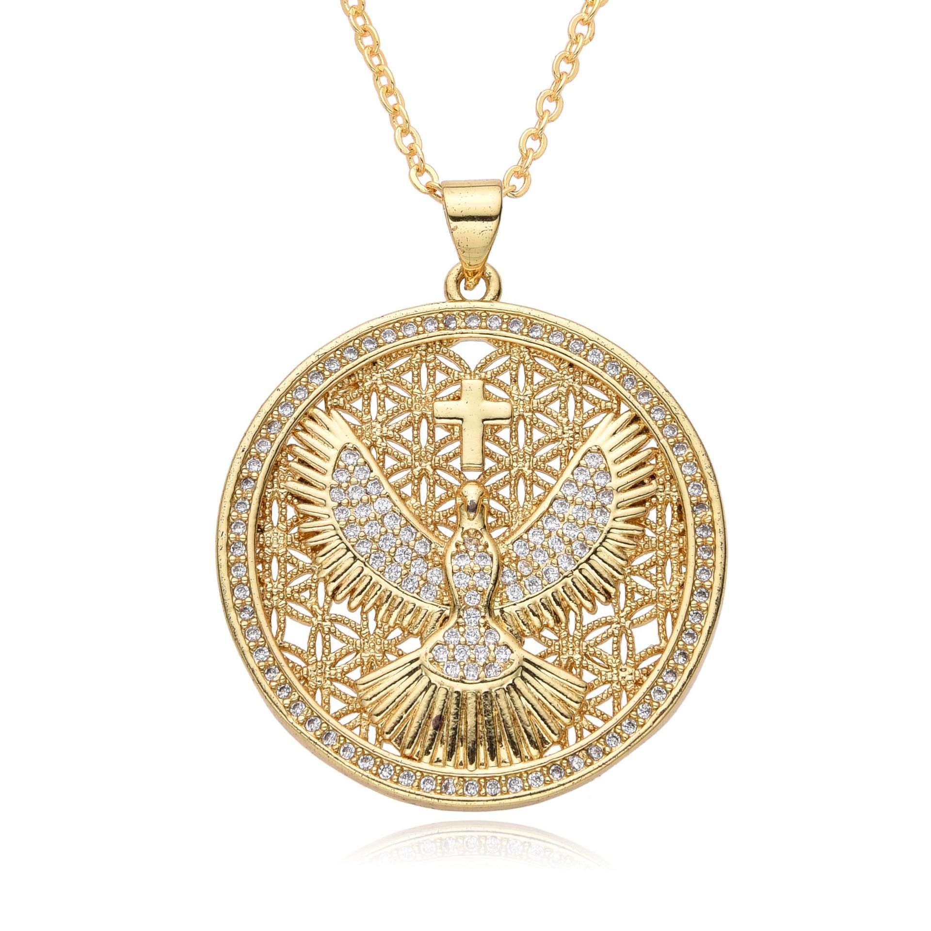 New women's fashion jewelry copper micro-inlaid color zircon pendant Dragonfly luxury design necklace temperament clavicle chain