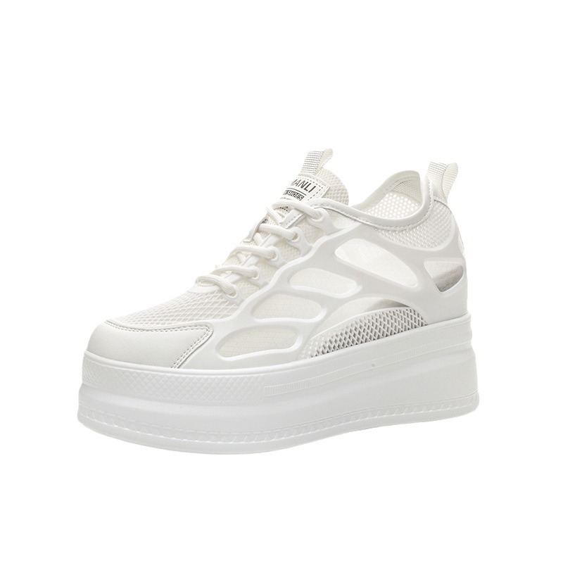 2025 Women's Shoes New Style Platform Mesh Sports Casual Shoes Explosive Internet Celebrous Breathable Trendy White Shoes Sandals
