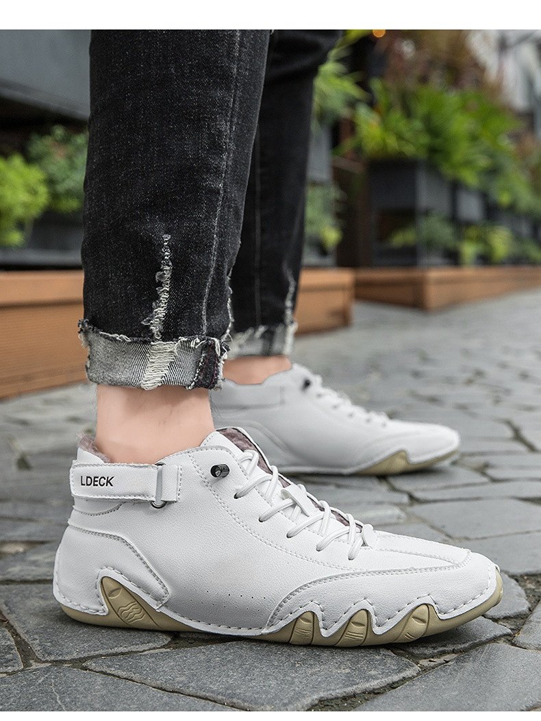 Cross-border Explosions Vinterfløyelsmartinstøvler Store størrelser Octopus Herre Varme Bomullssko Høye Herresportssko_voghion.com