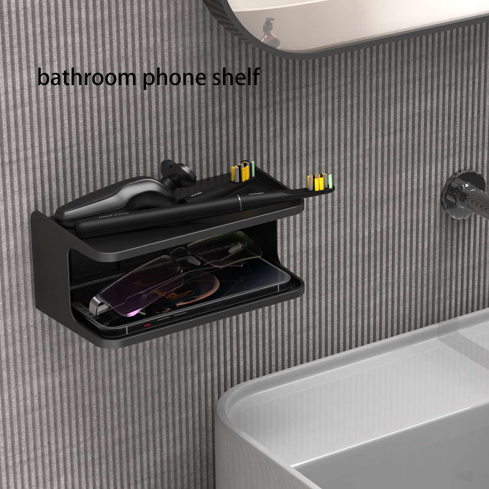 New product private mold factory direct Universal double bed storage bracket bathroom storage bracket mobile phone Wall Bracket