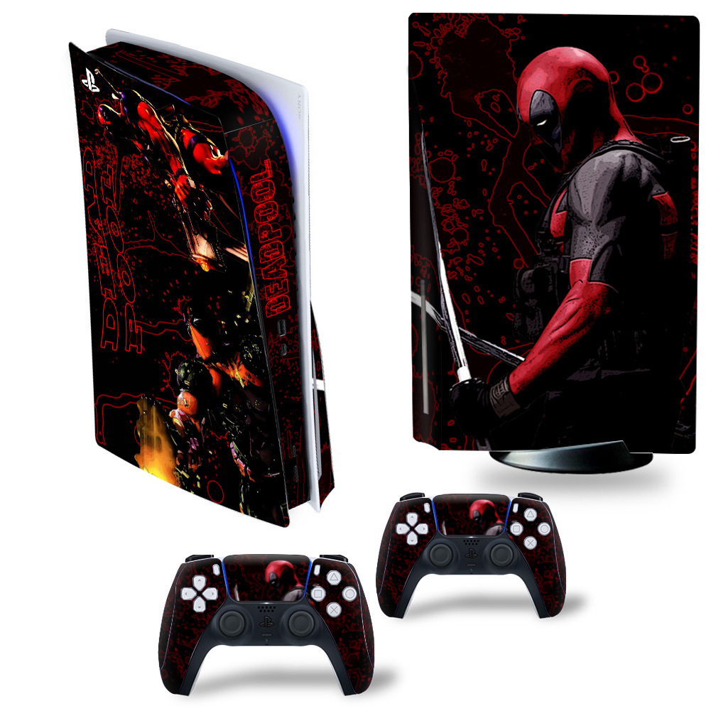 PS5 CD-ROM Game Machine Sticker Cool Host Sticker Protective Film Marvel Theme Sticker Environmental Protection No Glue