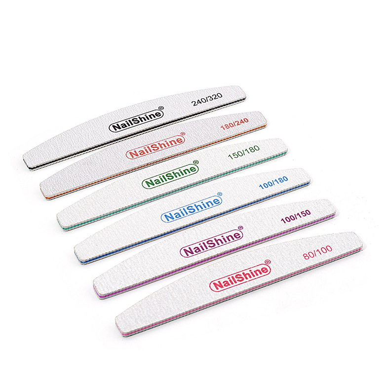 Cross-border half-moon nail file Purple Heart trimming sand strip with tooth gray sanding strip double-sided nail rubbing nail tool