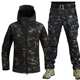 Autumn and Winter soft shell shark skin warm suit men's and women's same outdoor wear camouflage training clothes