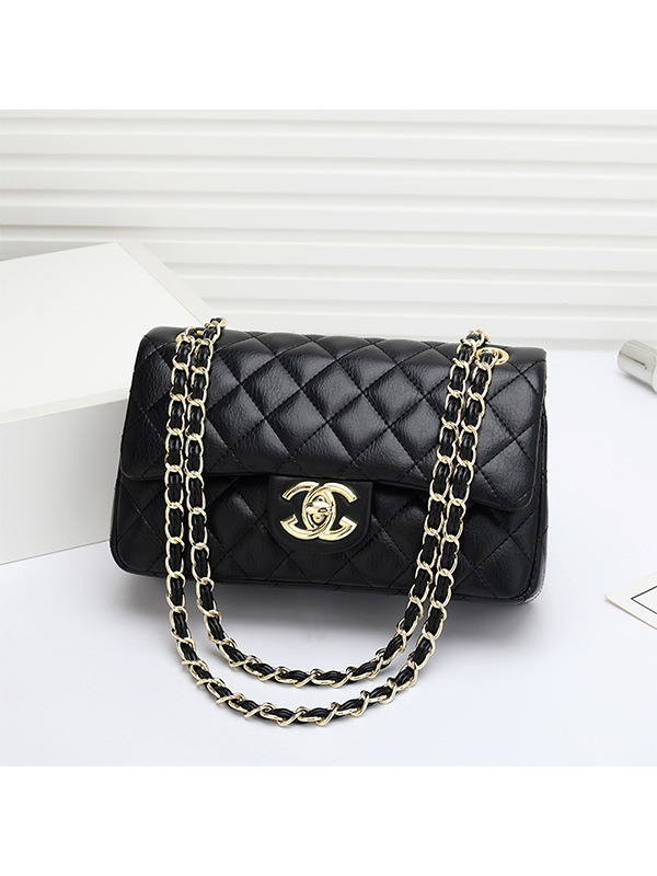 Genuine Leather Rhomboid Chain Bag Women's 2023 New High-end Chanel Style Shoulder Crossbody Bag Fashionable Underarm Bag