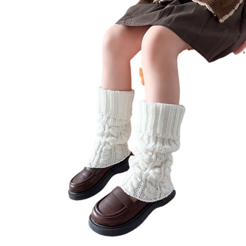 Cute Lolita winter and autumn knitting JK girl baby cashmere cabled warm stacker knee socks