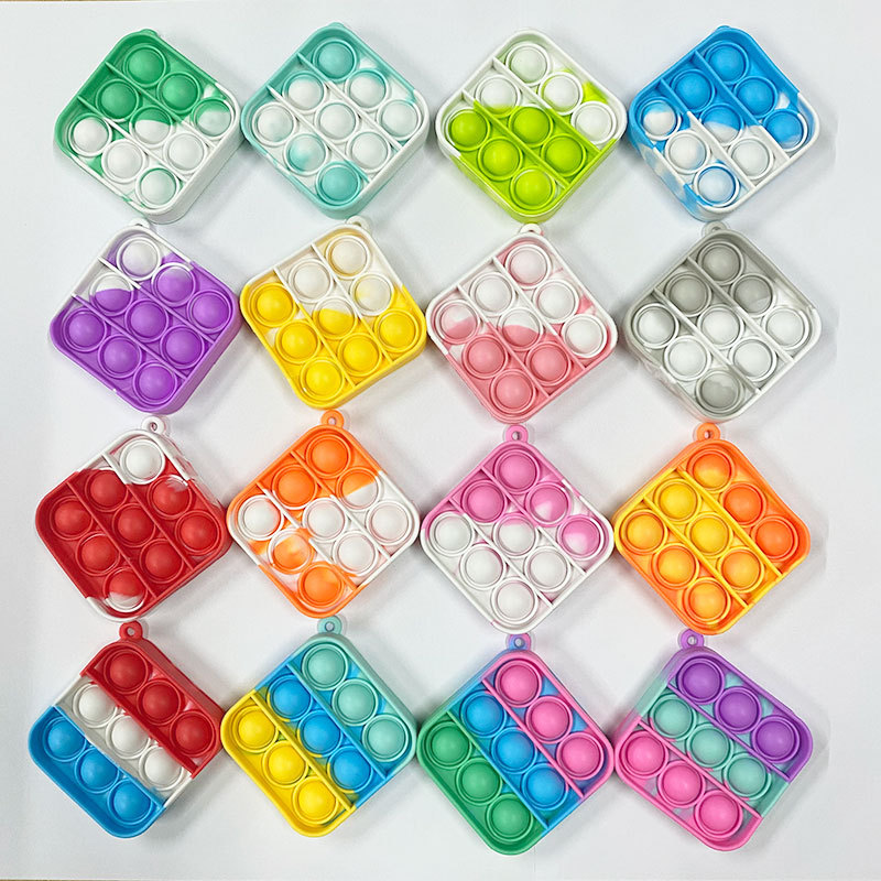 Cross-border Rodenticide Pioneer Bubble Music Keychain Decompression Toy Small Rodenticide Pioneer Silicone Press Keychain