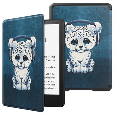 For New kindle 2022 e-book leather case New kindle 11 generation painted protective case