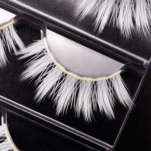 Stage performance cosplay makeup White natural Cross hard stem fake eyelashes wholesale 3 pairs of colorable
