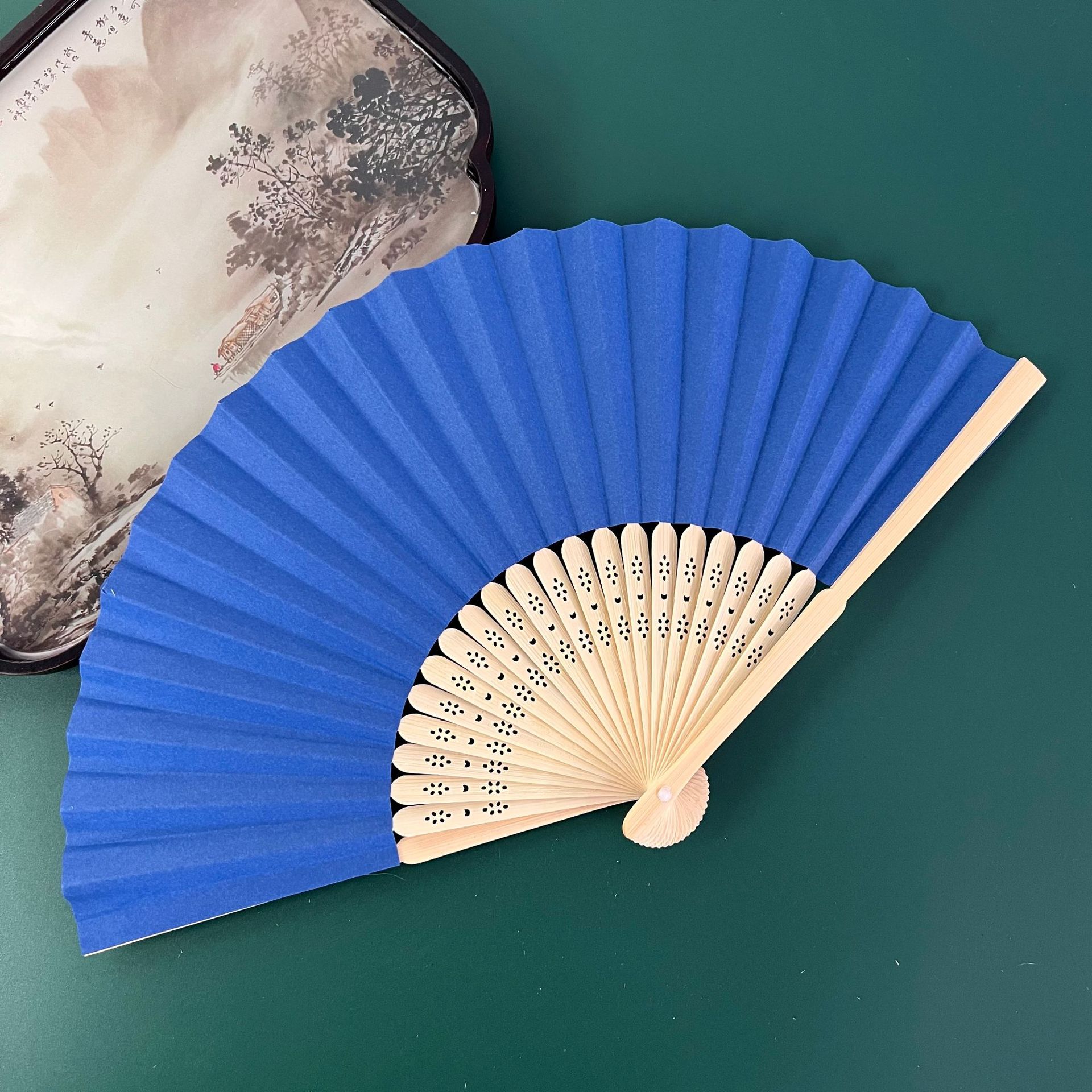 Color paper fan blank folding fan children's painting fan diy handmade preschool education supplies painted plain Amazon