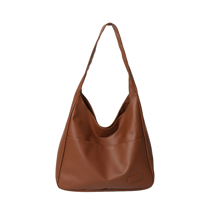 Large Capacity retro bag women's new textured tote bag College student class shoulder bag simple casual bag fashion