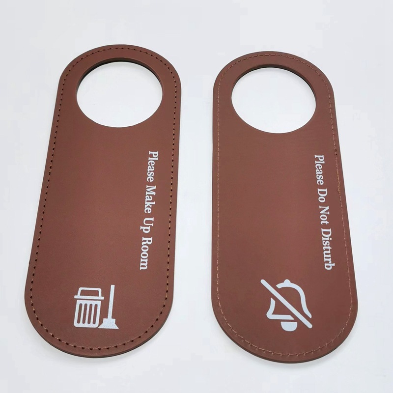 Cross-border spot wholesale PU leather do not disturb the hotel room door please clean the sign door hanging