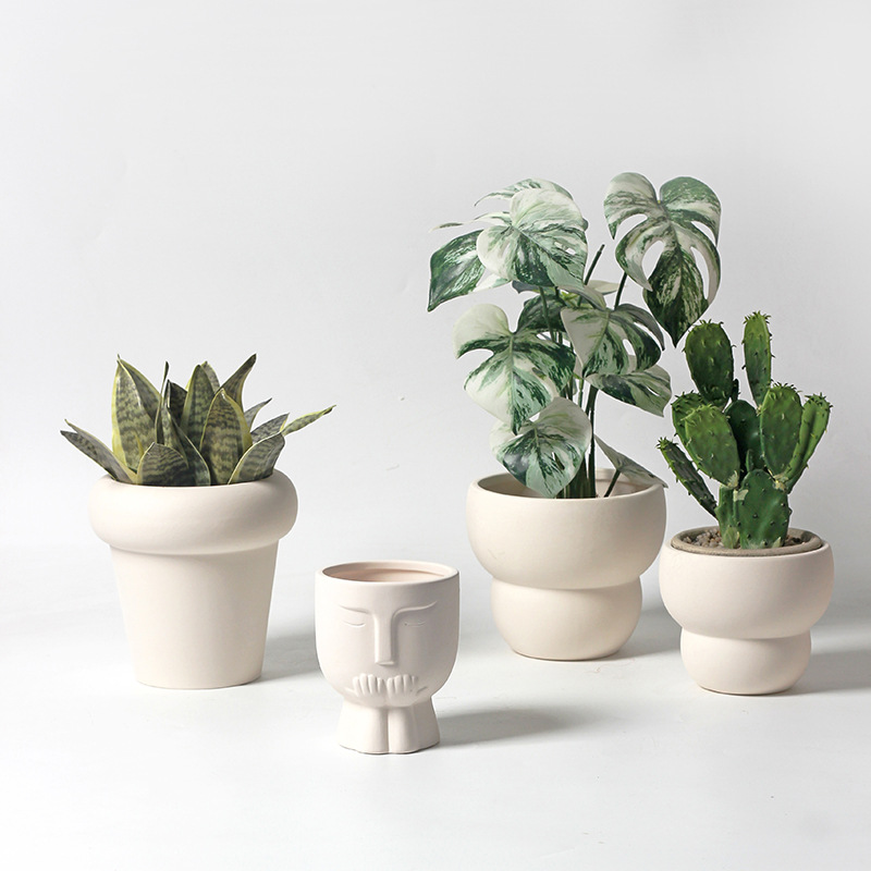 Nordic style ins living room creative ceramic flower pot cactus animal decoration ornament art copper money grass moss 
