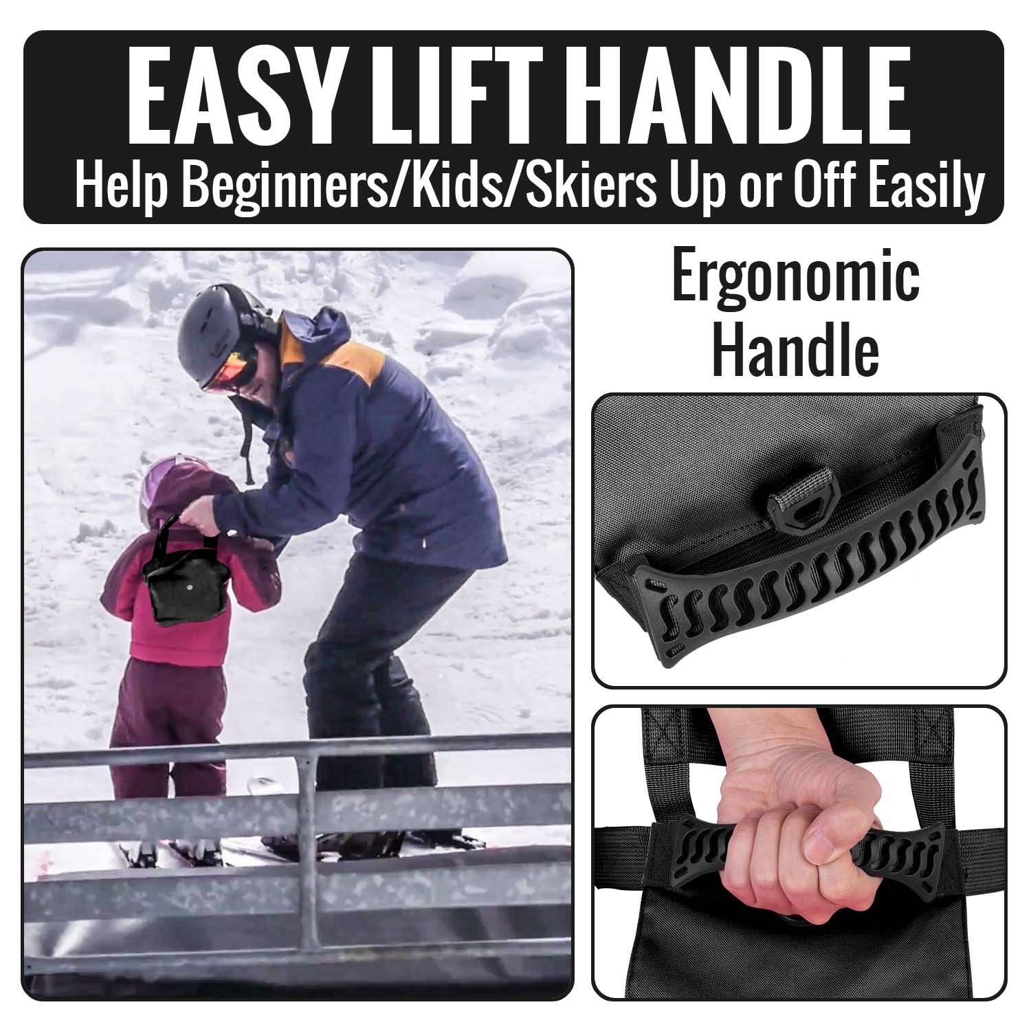 New Amazon Children's skiing safety training belt skating anti-fall traction belt beginner skiing auxiliary traction safety