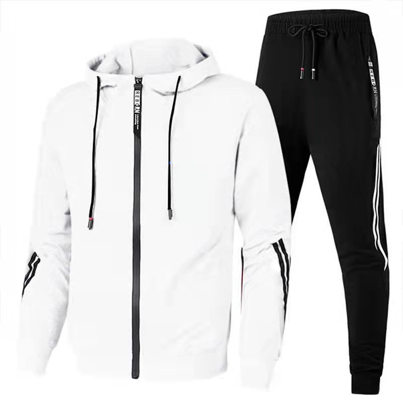 Factory wholesale production Spring and Autumn sports trend suit men's hooded sweater men's and women's running leisure sports suit