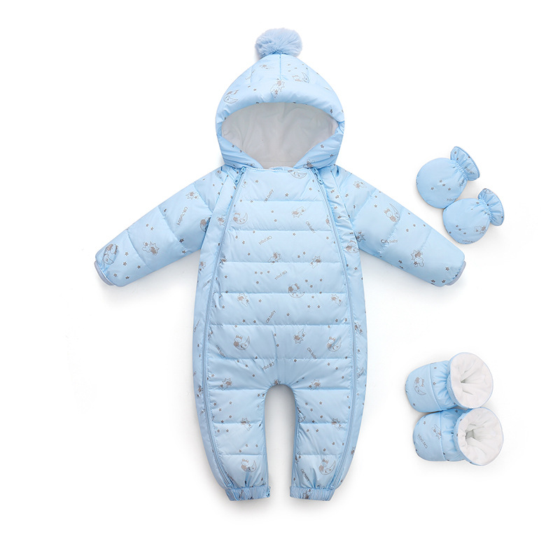 Baby Baby Down Jacket Jumpsuit Class a 90 White Duck Down Baby Climbing Clothes Thickened Newborn Holding Clothes for Going Out
