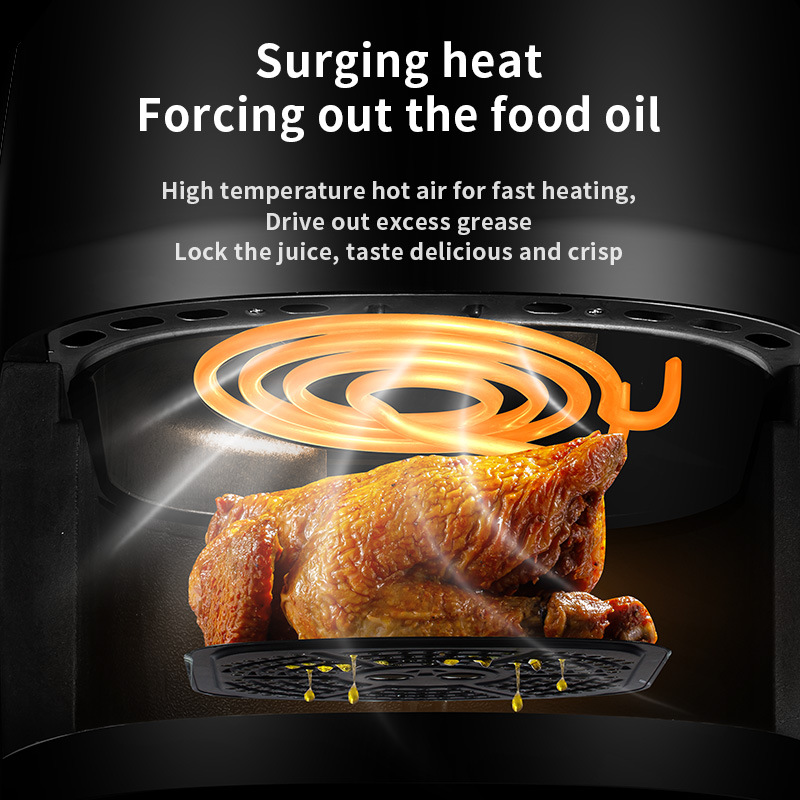 Export home smart 8L large capacity color screen touch visual air fryer English 110-220V cross-border trade