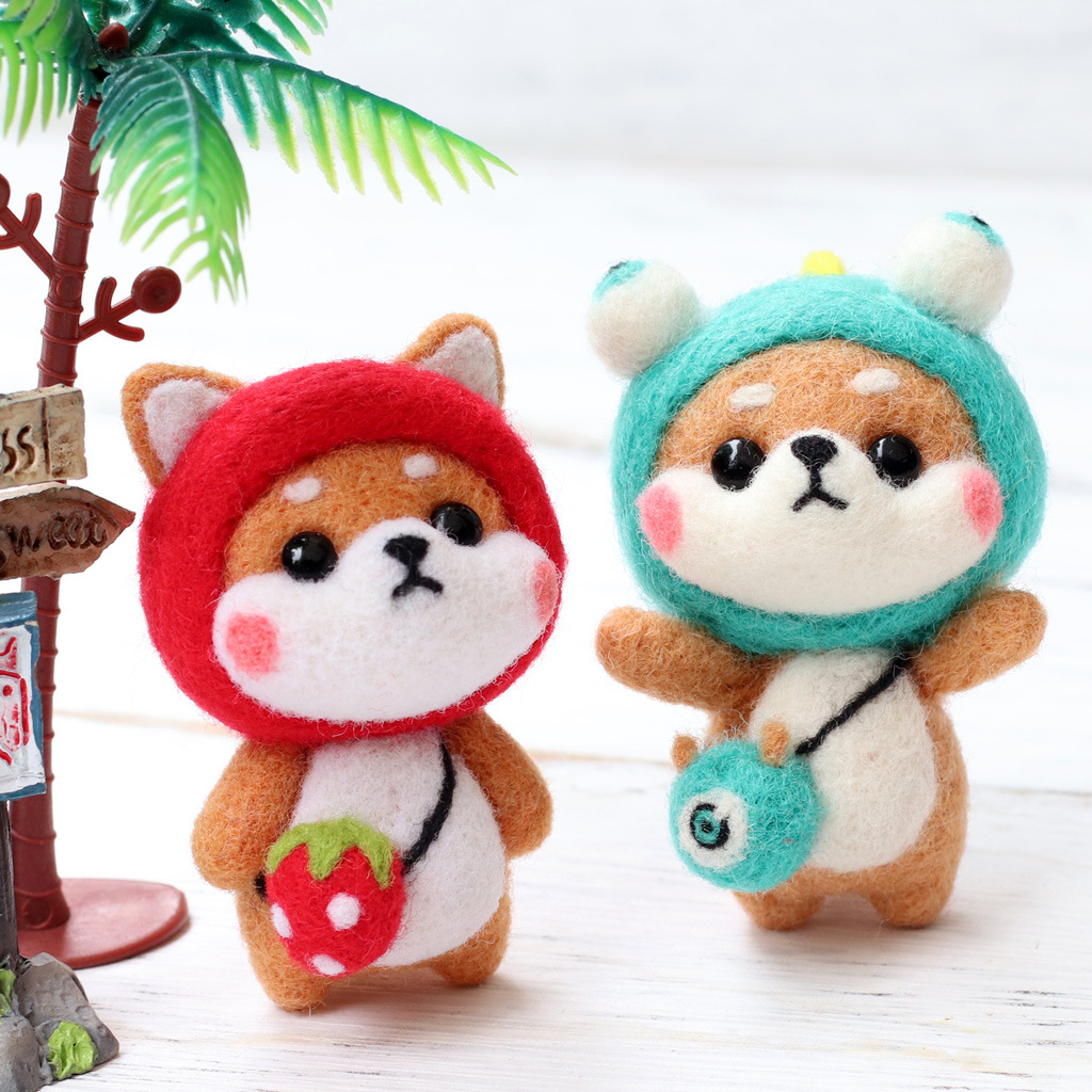 Wool felt poking poking music handmade diy material bag to pass the time cute plush doll homemade doll