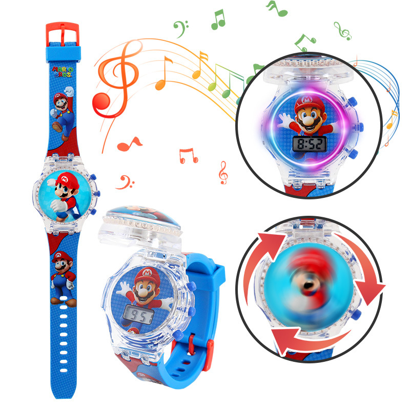 wholesale spinning top music light watch cartoon spiderman watch children's watch kindergarten gift spot