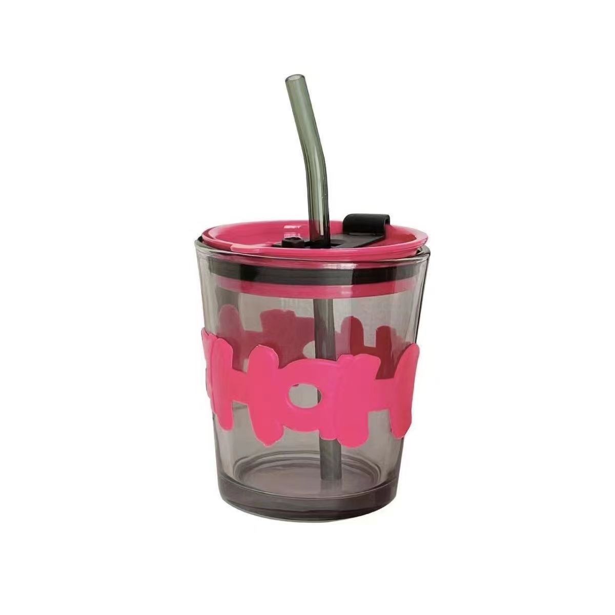 High-value Couple Suction Cup Net Celebrity Ins Coffee Cup Letter Glass Cup Hand-to-hand Cup Hand-to-hand Gift Line Machine