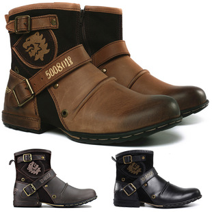 New Austrian Shoes and Boots 5008 Western Denim Color Change Martin Shoes Men's Edition Packaging Leather Shoes for Men