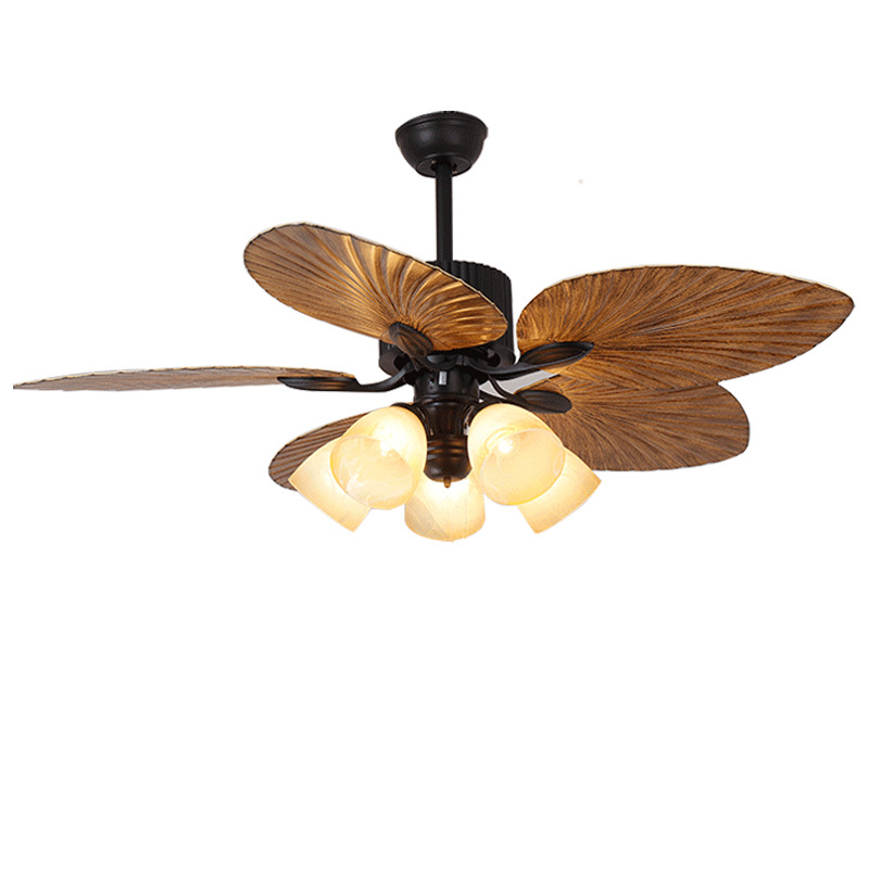 Vintage Fan Light Living Room Bedroom Dining Room Hanging Fan Light Antique Simple Household Inverter Fan Lighting