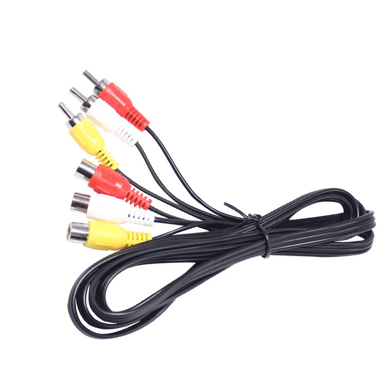 AV Lotus Audio and Video Line 6 RCA Male to Female 3 to 3 TV Projector Set Top Box Extension Line Connection Line