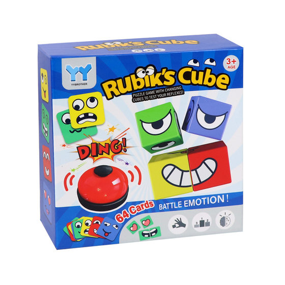 Cross-border Face-changing Rubik's Cube Children's Early Education Educational Toys Parent-child Interactive Fun Desktop Games Smiley Expression Building Blocks