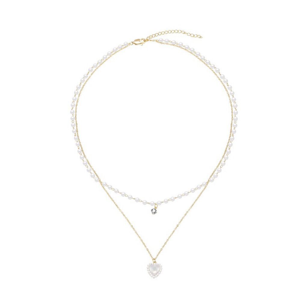 Ins-style pearl necklace, women's versatile and niche design, high-end light luxury clavicle chain with heart-shaped pendant, wholesale jewelry