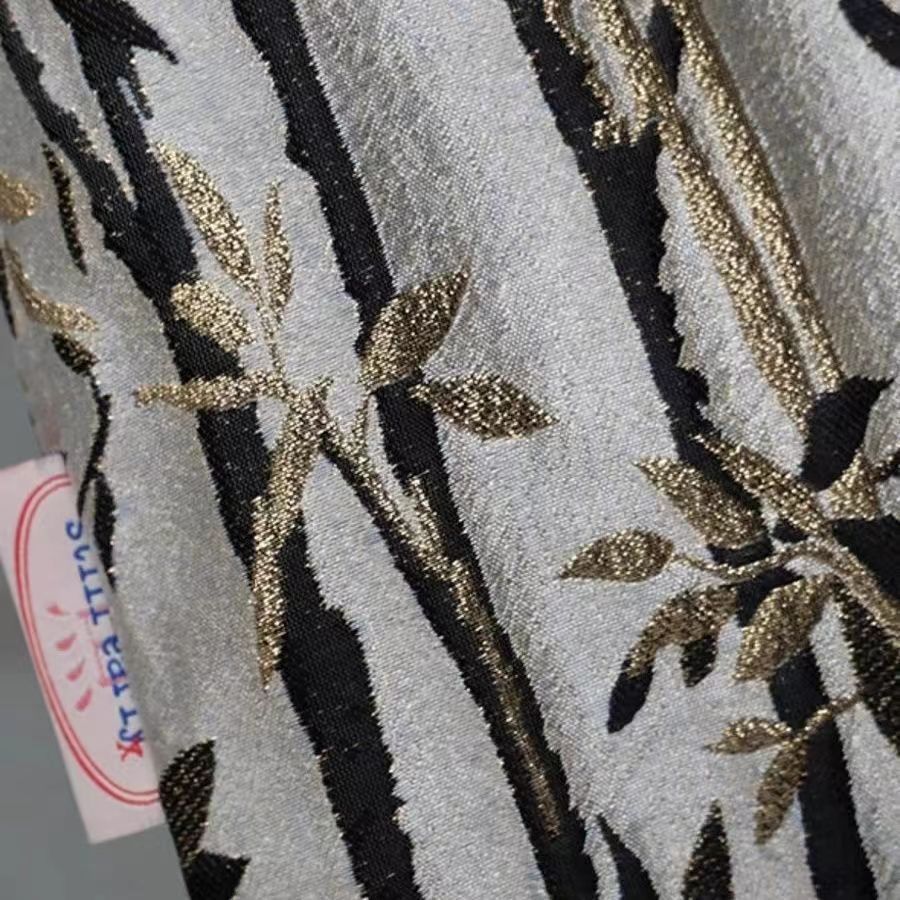 Wholesale bamboo satin jacquard silver double-layer square bamboo bag handbag niche bag